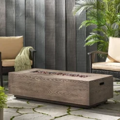 Aidan Outdoor 50000 BTU Iron Rectangular Fire Pit Wood Pattern Brown - Christopher Knight Home 12 Aidan Outdoor 50000 BTU Iron Rectangular Fire Pit Wood Pattern Brown - Christopher Knight Home -Outdoor Furniture Store GUEST 247e543a 31d5 4398 8295 e3d5f29bb96c