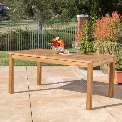 Wilson Rectangle Acacia Wood Expandable Dining Table Teak - Christopher Knight Home 3 Wilson Rectangle Acacia Wood Expandable Dining Table Teak - Christopher Knight Home