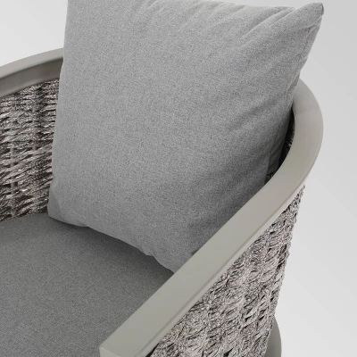 Pebble Set Of 2 Wicker Boho Club Chairs - Gray - Christopher Knight Home 7 Pebble Set Of 2 Wicker Boho Club Chairs - Gray - Christopher Knight Home - Image 5