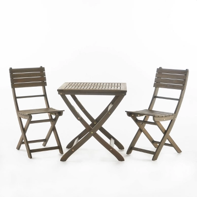 Positano 3pc Acacia Wood Foldable Bistro Set - Christopher Knight Home 3 Positano 3pc Acacia Wood Foldable Bistro Set - Christopher Knight Home