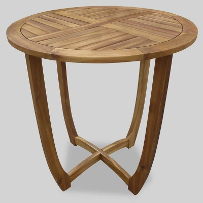 Lindy 3pc Acacia Wood And Wicker Bistro Set - Teak/Cream - Christopher Knight Home 4 Lindy 3pc Acacia Wood And Wicker Bistro Set - Teak/Cream - Christopher Knight Home - Image 2