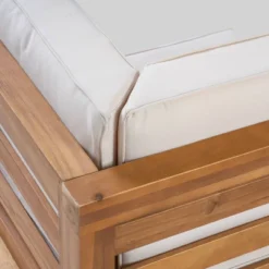 Oana 3pc Acacia Wood Patio Modular Sofa - Teak/Beige - Christopher Knight Home -Outdoor Furniture Store GUEST 27ee2a4d 5e23 4406 8ad9 ffb4c0b73082