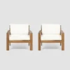 Santa Ana 2pk Acacia Wood Club Chairs Teak/Cream - Christopher Knight Home 2 Santa Ana 2pk Acacia Wood Club Chairs Teak/Cream - Christopher Knight Home -Outdoor Furniture Store GUEST 28224e45 9964 47a4 86c1 255ca6108416