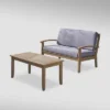 Peyton 2pc Acacia Wood Loveseat And Coffee Table Set - Gray/Dark Gray - Christopher Knight Home -Outdoor Furniture Store GUEST 2a85d4bd 77ba 4e0b ae07 5d15f984d127