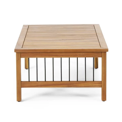 4pk Oana Outdoor Acacia Wood Chat Set With Cushions Teak/Beige - Christopher Knight Home 10 4pk Oana Outdoor Acacia Wood Chat Set With Cushions Teak/Beige - Christopher Knight Home - Image 8