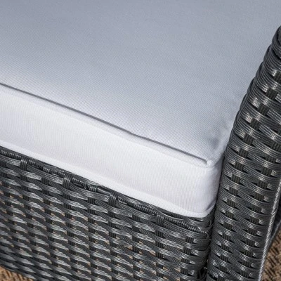 St. Lucia 4pc Wicker Patio Seating Set Black/White - Christopher Knight Home 6 St. Lucia 4pc Wicker Patio Seating Set Black/White - Christopher Knight Home - Image 4