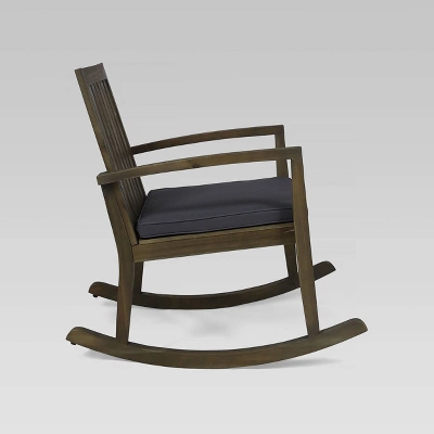 Montrose Acacia Wood Patio Rocking Chair Gray - Christopher Knight Home 5 Montrose Acacia Wood Patio Rocking Chair Gray - Christopher Knight Home - Image 3