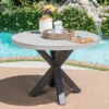 Goleta Round Concrete & Iron Dining Table - White - Christopher Knight Home -Outdoor Furniture Store GUEST 2c25d23c 2162 4e0f b624 284eba6d7872