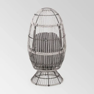 Pintan Wicker Swivel Egg Chair - Christopher Knight Home 4 Pintan Wicker Swivel Egg Chair - Christopher Knight Home - Image 2