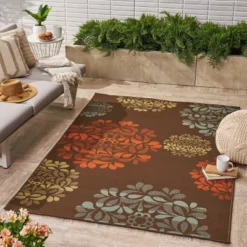 Henley Floral Outdoor Rug Brown/Blue - Christopher Knight Home -Outdoor Furniture Store GUEST 2cd7ee26 a151 460f 8065 eb34719e6ec6