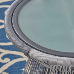 Milan Faux Rattan Side Table - Gray/White - Christopher Knight Home -Outdoor Furniture Store GUEST 2d4072a4 cb07 4ae4 98f0 288b193e0442