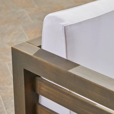 Oana Acacia Wood Club Chair - Gray/White - Christopher Knight Home 5 Oana Acacia Wood Club Chair - Gray/White - Christopher Knight Home - Image 3