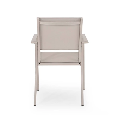 Otero 6pc Outdoor Aluminum Dining Set - Natural/Gray/Silver - Christopher Knight Home 11 Otero 6pc Outdoor Aluminum Dining Set - Natural/Gray/Silver - Christopher Knight Home - Image 9