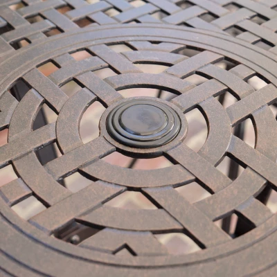 Alfresco Round Cast Aluminum Patio Bar Table - Bronze - Christopher Knight Home 4 Alfresco Round Cast Aluminum Patio Bar Table - Bronze - Christopher Knight Home - Image 2