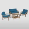 4pc Grenada Acacia Patio Chat Set Gray - Christopher Knight Home -Outdoor Furniture Store GUEST 300fbaca 61c0 4c4b 910e 2a951abf0b86