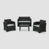 Daytona 4pc Faux Wicker Chat Set - Charcoal - Christopher Knight Home -Outdoor Furniture Store GUEST 30427a8e 6ed2 42e5 967c 6ec90def8314