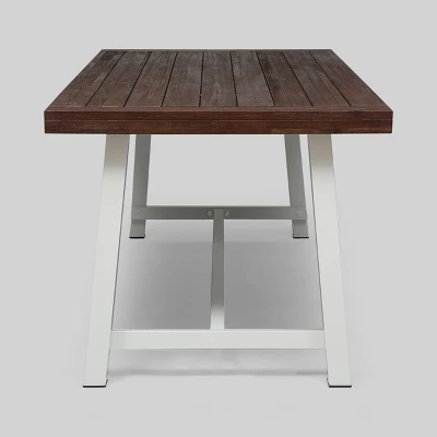 Carlisle Rectangle Acacia And Iron Patio Dining Table - Christopher Knight Home 4 Carlisle Rectangle Acacia And Iron Patio Dining Table - Christopher Knight Home - Image 2