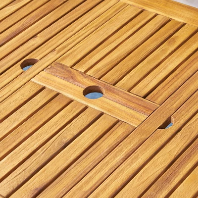 Davenport 9pc Wood & Wicker Expandable Dining Set - Natural/Brown/Cream - Christopher Knight Home 4 Davenport 9pc Wood & Wicker Expandable Dining Set - Natural/Brown/Cream - Christopher Knight Home - Image 2