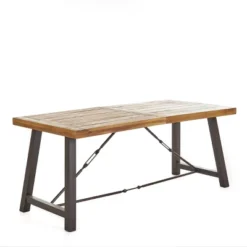 Spencer 7pc Wood & Wicker Dining Set - Brown - Christopher Knight Home -Outdoor Furniture Store GUEST 311bc41b c2c7 4e43 a1a3 c986774bb5df