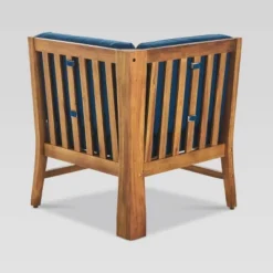 Perla 7pc Acacia Wood Seating Set - Teak/Blue - Christopher Knight Home -Outdoor Furniture Store GUEST 3134b66a acc9 475f bff5 8dcf0f034441