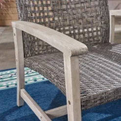 Hampton 2pk Wood & Wicker Mid-Century Club Chairs - Light Gray/Black - Christopher Knight Home -Outdoor Furniture Store GUEST 31cf7bc6 0be7 4441 92a9 c1926274b261