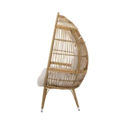 Serina Outdoor Wicker Teardrop Chair With Cushion - Beige/Light Brown - Christopher Knight Home -Outdoor Furniture Store GUEST 320e5830 abbc 4442 99f6 e48eab33dfe5