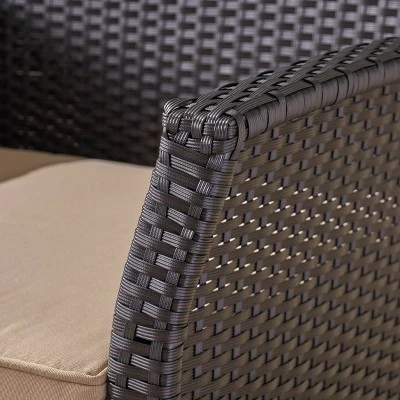 St Lucia 2pc Wicker Club Chairs - Brown/Tan - Christopher Knight Home 4 St Lucia 2pc Wicker Club Chairs - Brown/Tan - Christopher Knight Home - Image 2