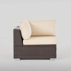 Santa Rosa 8pc Wicker Sectional Sofa Set - Brown/Beige - Christopher Knight Home