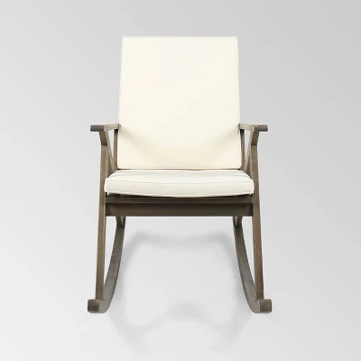 Gus Acacia Wood Patio Rocking Chair - Christopher Knight Home 8 Gus Acacia Wood Patio Rocking Chair - Christopher Knight Home - Image 6