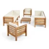 Oana 9pc Acacia Wood Sofa & Club Chair Set Teak/Beige - Christopher Knight Home 2 Oana 9pc Acacia Wood Sofa & Club Chair Set Teak/Beige - Christopher Knight Home -Outdoor Furniture Store GUEST 33d4455c 348c 4cf9 9d55 7298ba653f68