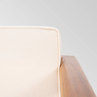 Aston 4pk Acacia Wood Mid-Century Modern Club Chair - Teak/Cream - Christopher Knight Home 4 Aston 4pk Acacia Wood Mid-Century Modern Club Chair - Teak/Cream - Christopher Knight Home - Image 2