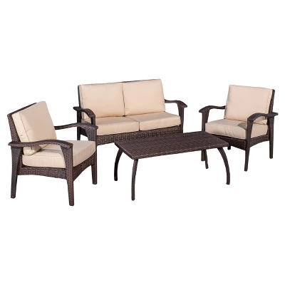 Honolulu Outdoor 4pc Wicker Seating Set And Cushions - Christopher Knight Home 3 Honolulu Outdoor 4pc Wicker Seating Set And Cushions - Christopher Knight Home