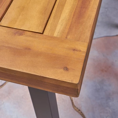 Juniper 7pc Acacia Wood Dining Set - Teak/Blue - Christopher Knight Home 4 Juniper 7pc Acacia Wood Dining Set - Teak/Blue - Christopher Knight Home - Image 2