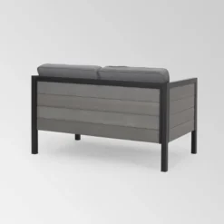 Jax 4pc Faux Wood Chat Set - Gray/ Gray - Christopher Knight Home -Outdoor Furniture Store GUEST 370542e4 818c 4505 9361 68cc52e9de90