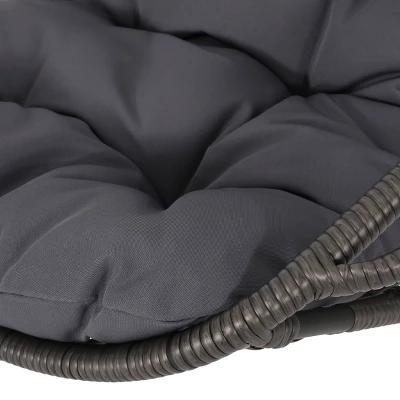 Richards Outdoor/Indoor Wicker Hanging Chair With 8 Foot Chain (No Stand) - Gray/Dark Gray - Christopher Knight Home 5 Richards Outdoor/Indoor Wicker Hanging Chair With 8 Foot Chain (No Stand) - Gray/Dark Gray - Christopher Knight Home - Image 3