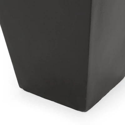 25" Wide Square Ella Planter Cast Stone Black - Christopher Knight Home 4 25" Wide Square Ella Planter Cast Stone Black - Christopher Knight Home - Image 2