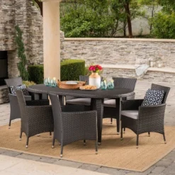 Vincent 7pc Wicker Patio Dining Set - Christopher Knight Home -Outdoor Furniture Store GUEST 39726422 fb45 4bfc adda f2575d69d033