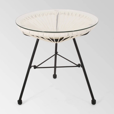 Java 3pc Faux Rattan Modern Chat Set - White - Christopher Knight Home 4 Java 3pc Faux Rattan Modern Chat Set - White - Christopher Knight Home - Image 2