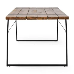 Varva Rectangular Outdoor Acacia Wood Dining Table Teak/Black - Christopher Knight Home -Outdoor Furniture Store GUEST 3a179f5a ebdd 4a3f 9e43 e9a5ea2453d3