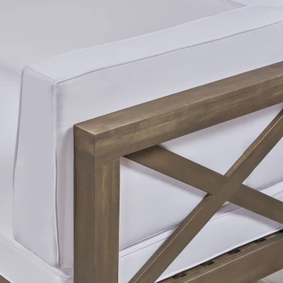 Brava 8pc Acacia Wood Sectional Sofa Set - Christopher Knight Home 5 Brava 8pc Acacia Wood Sectional Sofa Set - Christopher Knight Home - Image 3