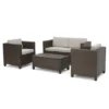 Puerta 4pc Wicker Chat Set & Cover - Christopher Knight Home -Outdoor Furniture Store GUEST 3a451324 5b00 439e b8e5 6bdec6684ee3