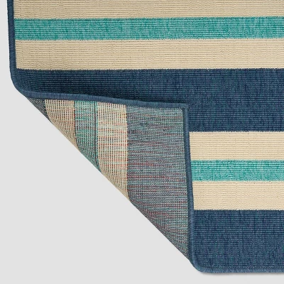 Ronan Geometric Outdoor Rug Blue/Ivory - Christopher Knight Home 5 Ronan Geometric Outdoor Rug Blue/Ivory - Christopher Knight Home - Image 3