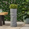 Christopher Knight Home 10" Wide Poulan Concrete Outdoor Novelty Polynesian Planter Stone Gray -Outdoor Furniture Store GUEST 3ae4a542 a21c 4447 9191 3a9024f5b73f