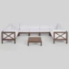 Brava 8pc Acacia Wood Sectional Sofa Set - Christopher Knight Home -Outdoor Furniture Store GUEST 3b2fcd1b bb5f 4d5e a79a e8ba17449d80