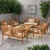 Caydon 8pc Acacia Wood Chat Set - Brown Patina/Cream - Christopher Knight Home 1 Caydon 8pc Acacia Wood Chat Set - Brown Patina/Cream - Christopher Knight Home -Outdoor Furniture Store GUEST 3b583cbe 0757 43ae b7ff 808949c471b3