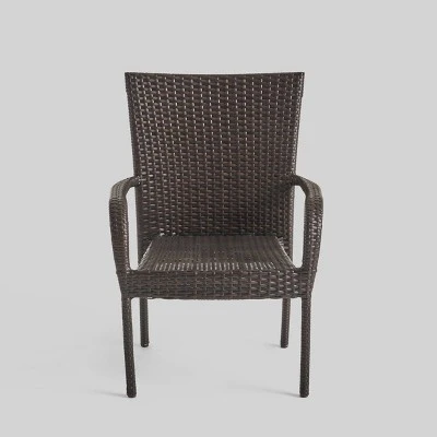 7pc Walker Acacia & Wicker Patio Dining Set Teak - Christopher Knight Home 5 7pc Walker Acacia & Wicker Patio Dining Set Teak - Christopher Knight Home - Image 3