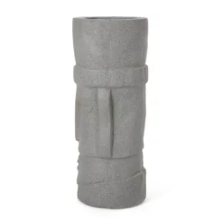 Christopher Knight Home 10" Wide Poulan Concrete Outdoor Novelty Polynesian Planter Stone Gray -Outdoor Furniture Store GUEST 3dbba89a a1ad 4398 9177 abab5cb781e9