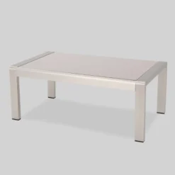 Cape Coral 4pc Cast Aluminum Patio Loveseat Set With Cushions - Silver - Christopher Knight Home -Outdoor Furniture Store GUEST 3ea057c0 133b 4041 b77f fa35847f63a0 1