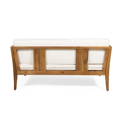 Nicholson Outdoor 4 Seater Acacia Wood Chat Set - Teak/Beige - Christopher Knight Home 12 Nicholson Outdoor 4 Seater Acacia Wood Chat Set - Teak/Beige - Christopher Knight Home - Image 10