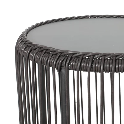 Neblett 3pc Patio Wicker Chat Set - White/Beige/Black - Christopher Knight Home 4 Neblett 3pc Patio Wicker Chat Set - White/Beige/Black - Christopher Knight Home - Image 2